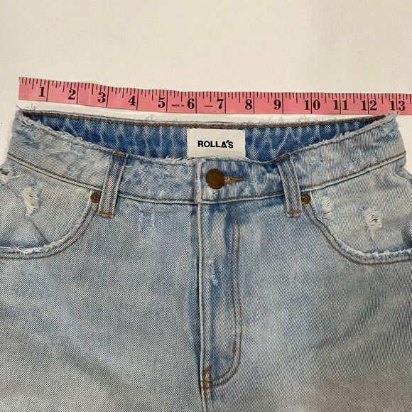 Rolla’s Dusters High Rise Relaxed Denim Shorts Women’s Size 25 Distressed Cutoff - Picture 4 of 8